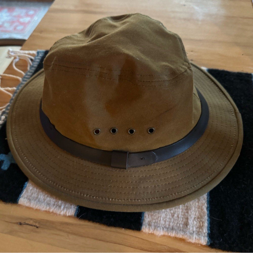 Filson Tin Cloth Packer Hat Large Dark Tan